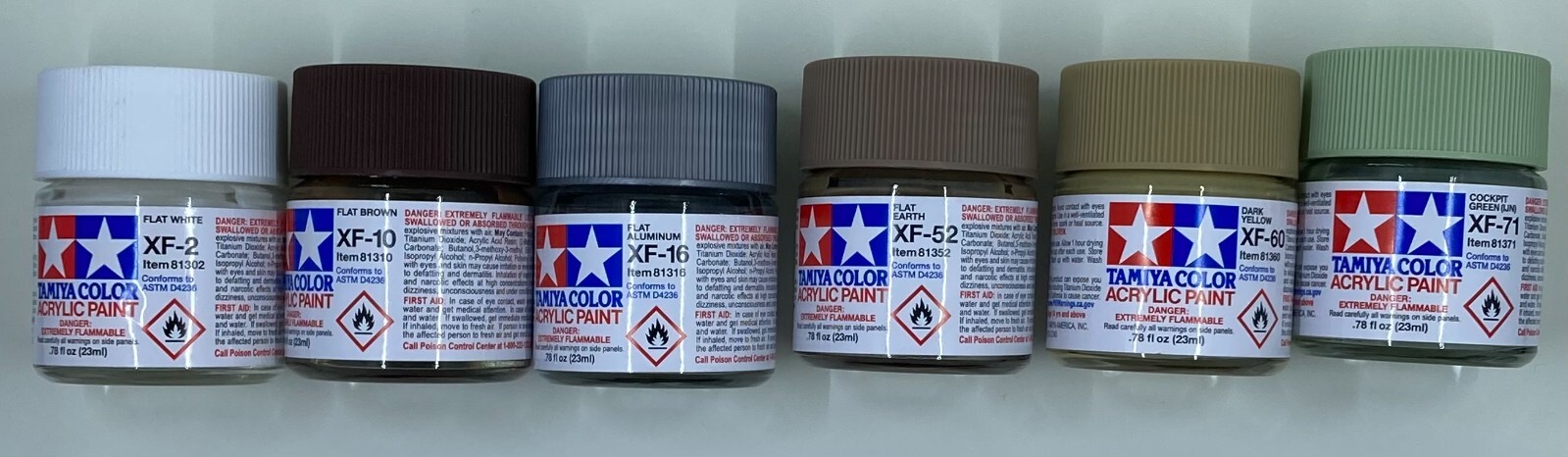 Tamiya XF Series Acrylic Paint (Flat) 10ml Bottles