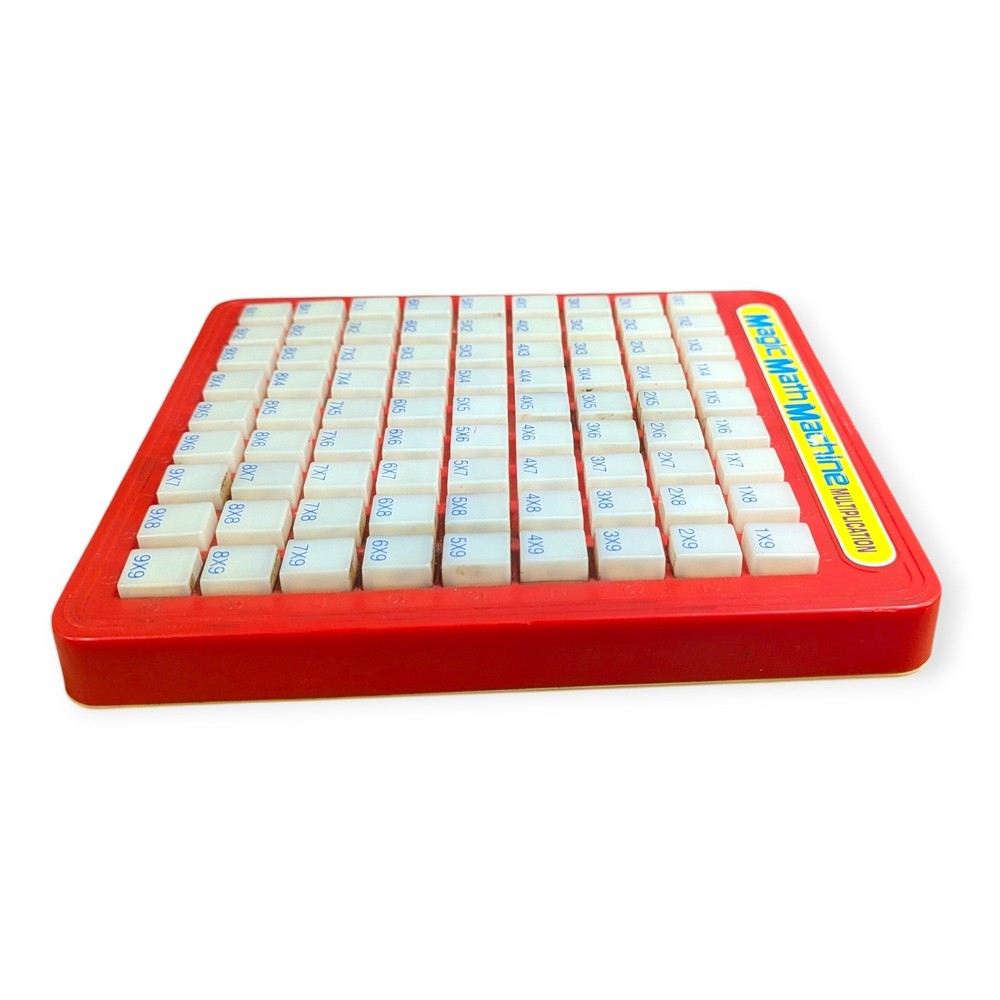 VTH 1988 Lanard Magic Math Machine Multiplication Educational Toy Red 9x9 Grid