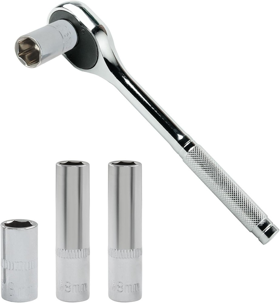 4Pcs Shallow & Deep Socket 8mm Socket 1/4 Inch Drive Metric 6 Point