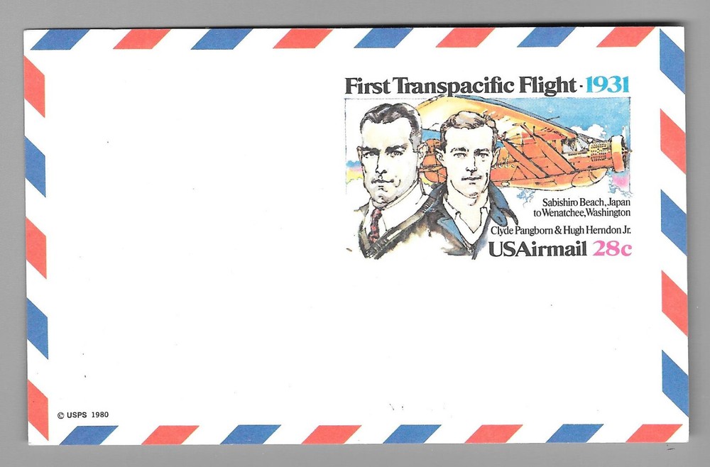 U.S. Scott # UXC19 First Transatlantic Flight Air Mail Postal Card Mint