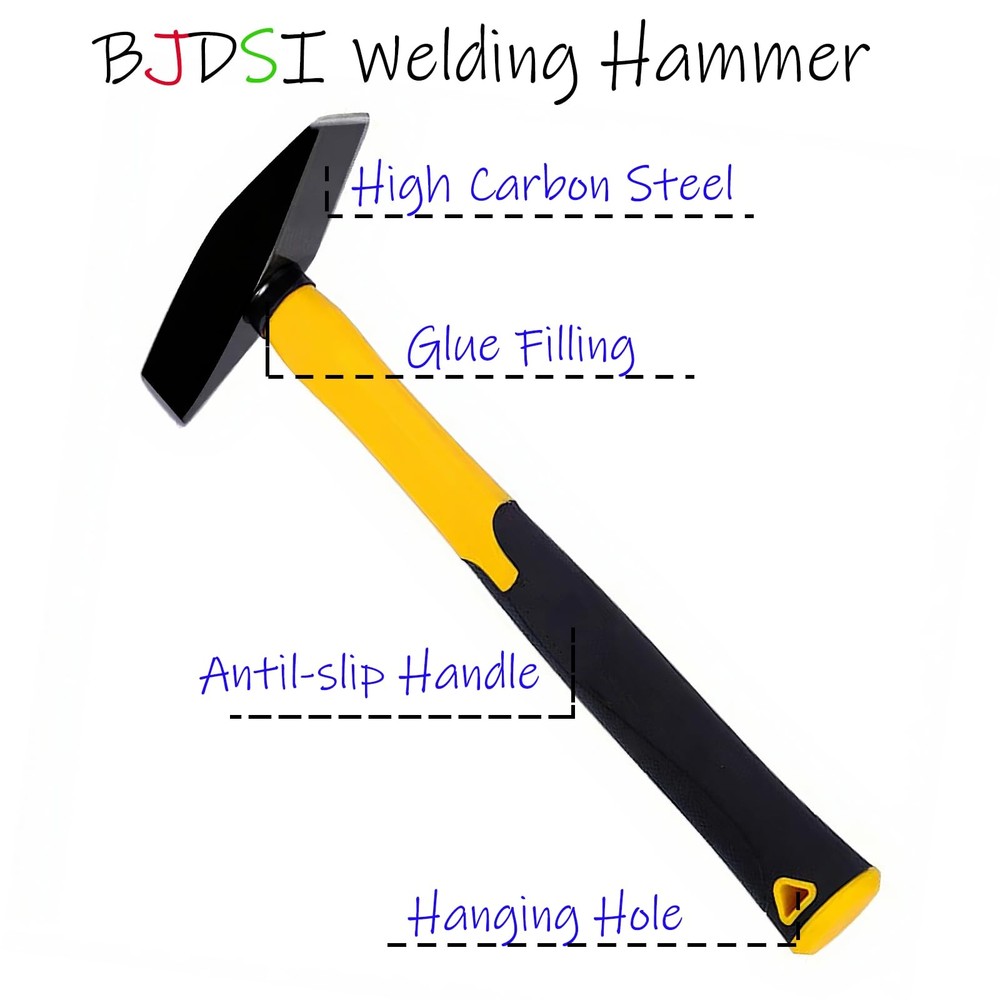 10oz Welding Hammers Reinforce Anti-Rust Shock-Proof Plastic Handle Tool