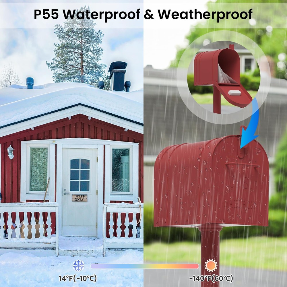 Mailbox Alarm, Wireless Long Range Mailbox Alert, Mailbox Chime Notification ...