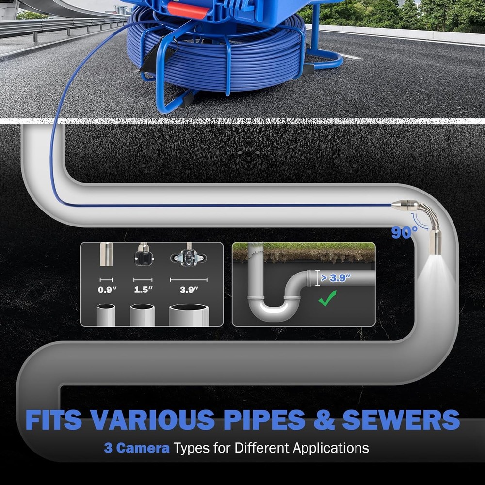 ZELCAN Self-Leveling Sewer Camera with Locator
