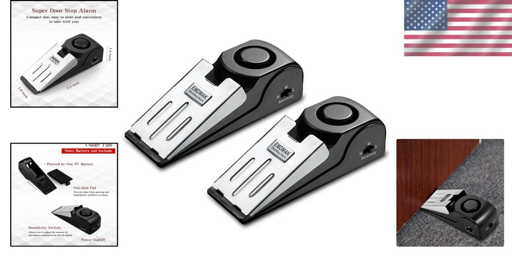 Versatile 120DB Door Stop Alarm - Adjustable Sensitivity for Ultimate Security