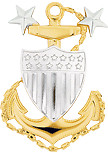 US Coast Guard Cap Device Master Chief E-9 Regulation Size