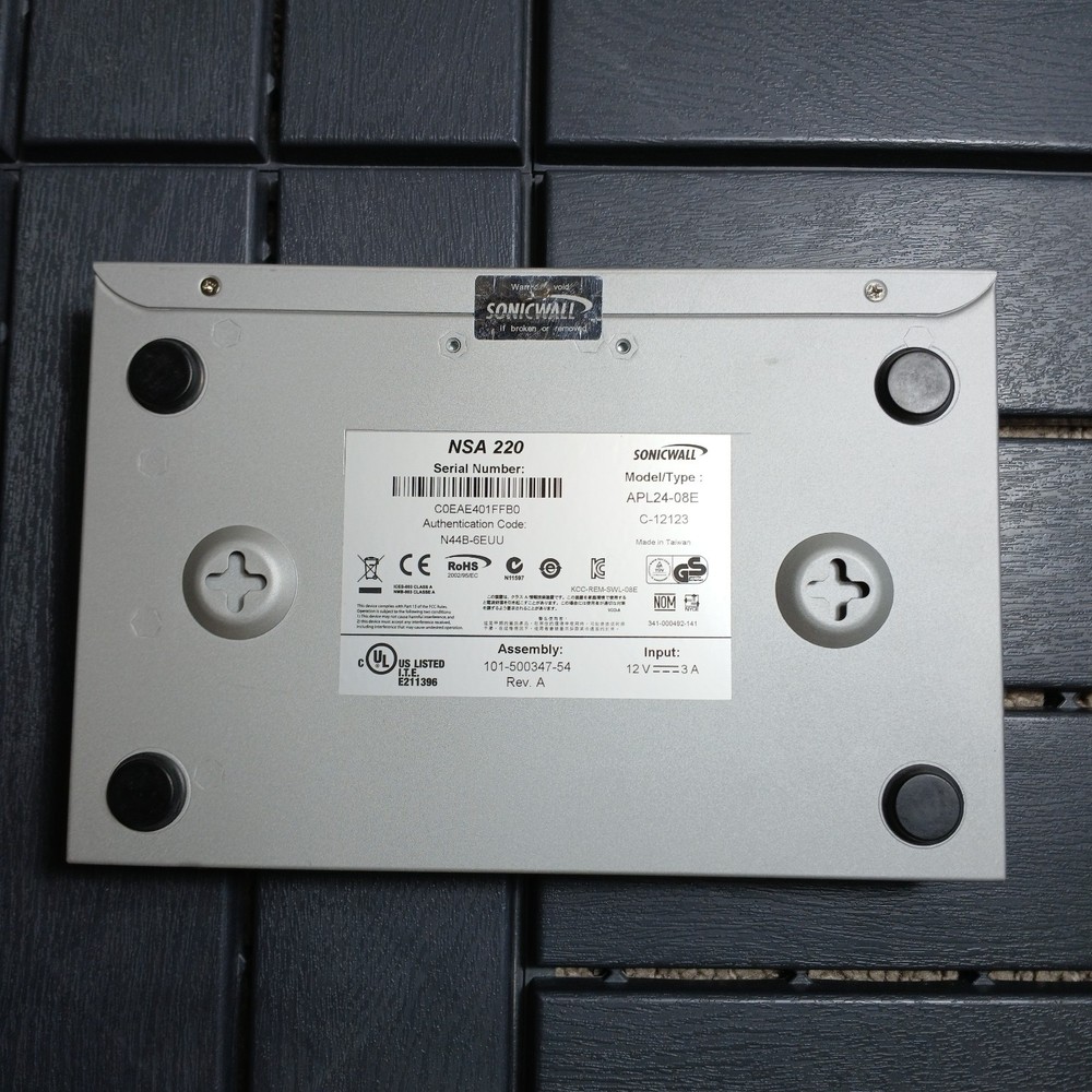 SonicWall NSA220 Network Firewall Appliance Security - No Adapter ZA