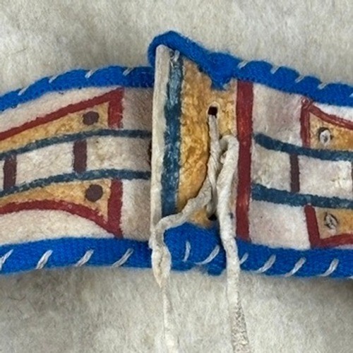 Crow Native American Wool Camp Dress Copper Buttons Parfleche Belt Antique 1890s