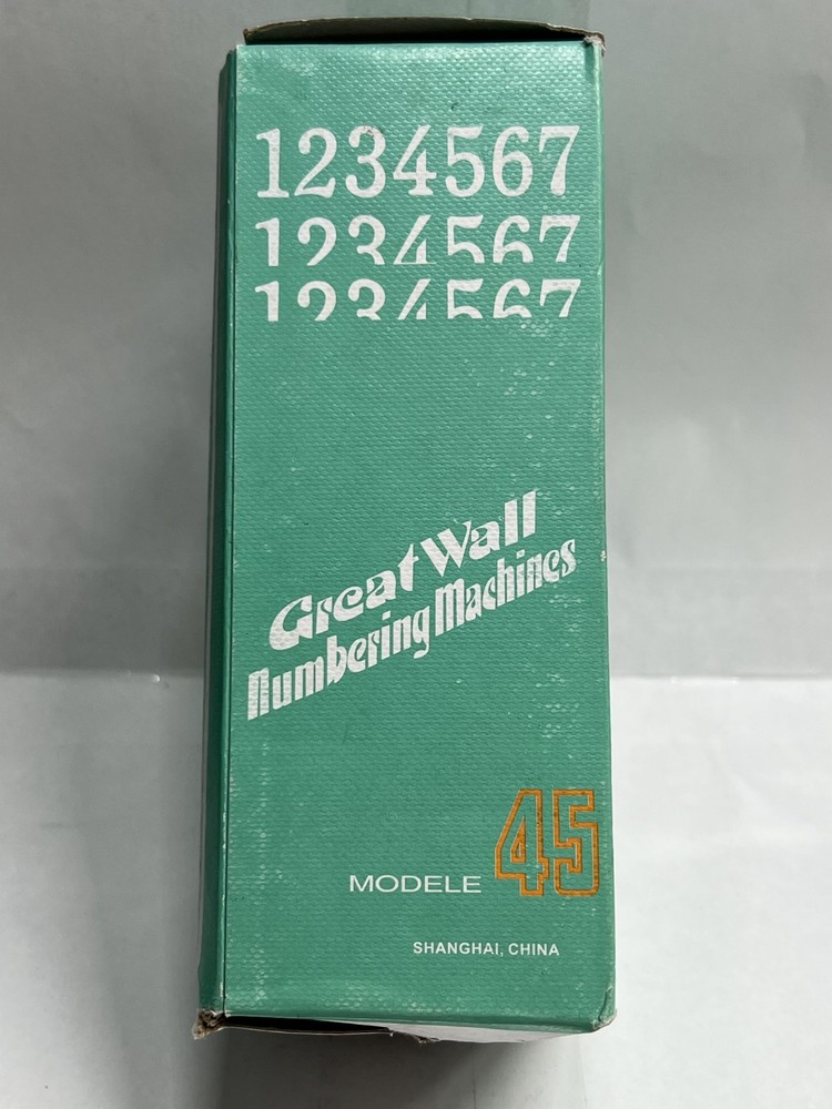 Great Wall Model 45 6 Digit Numbering Machine Self Inking Bates Style