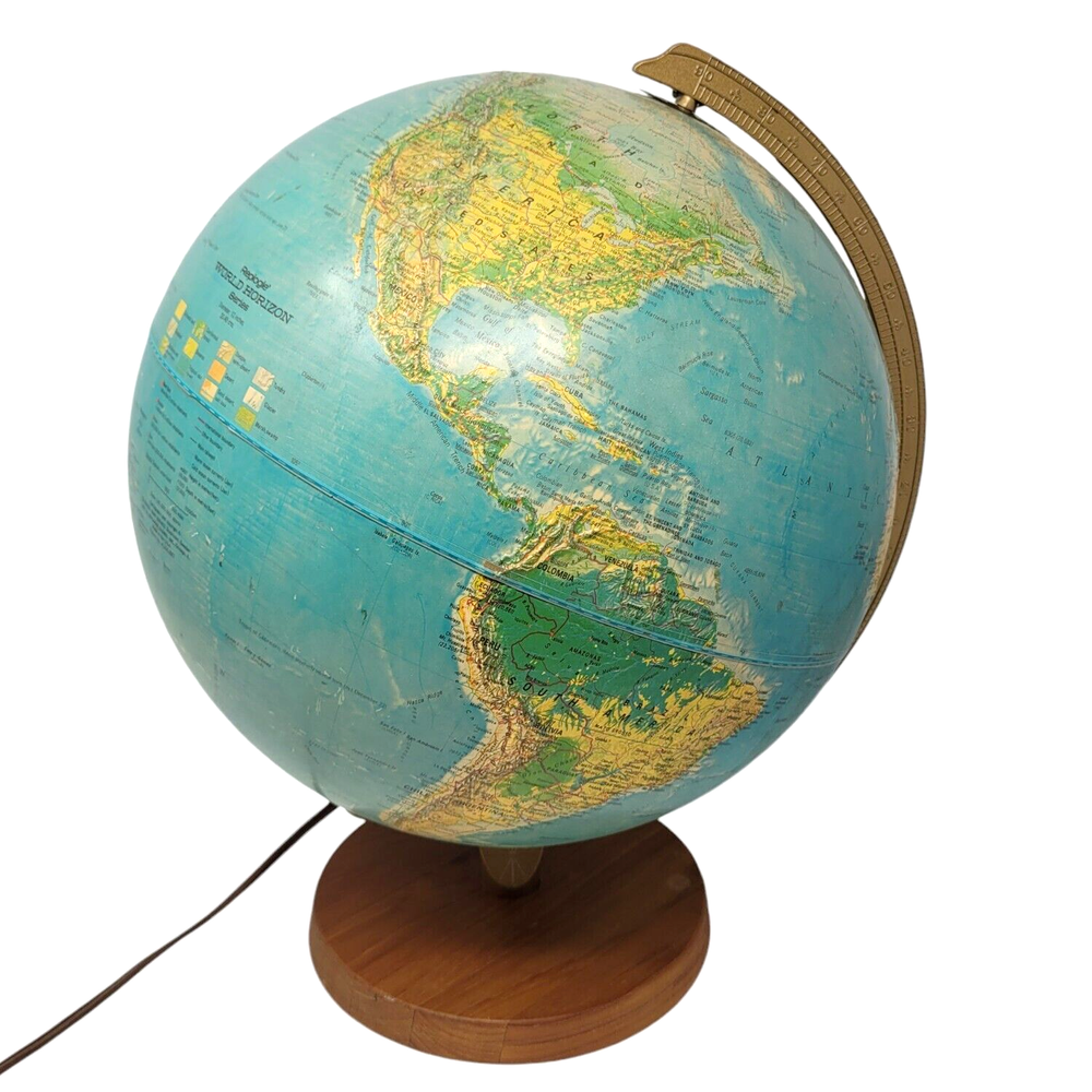 Vintage Replogle World Horizon 12” Illuminated Globe