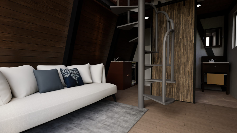 A-Frame low Budget 16’x12’ Tiny House Plan & CAD File,PDF Blueprint,3D Image