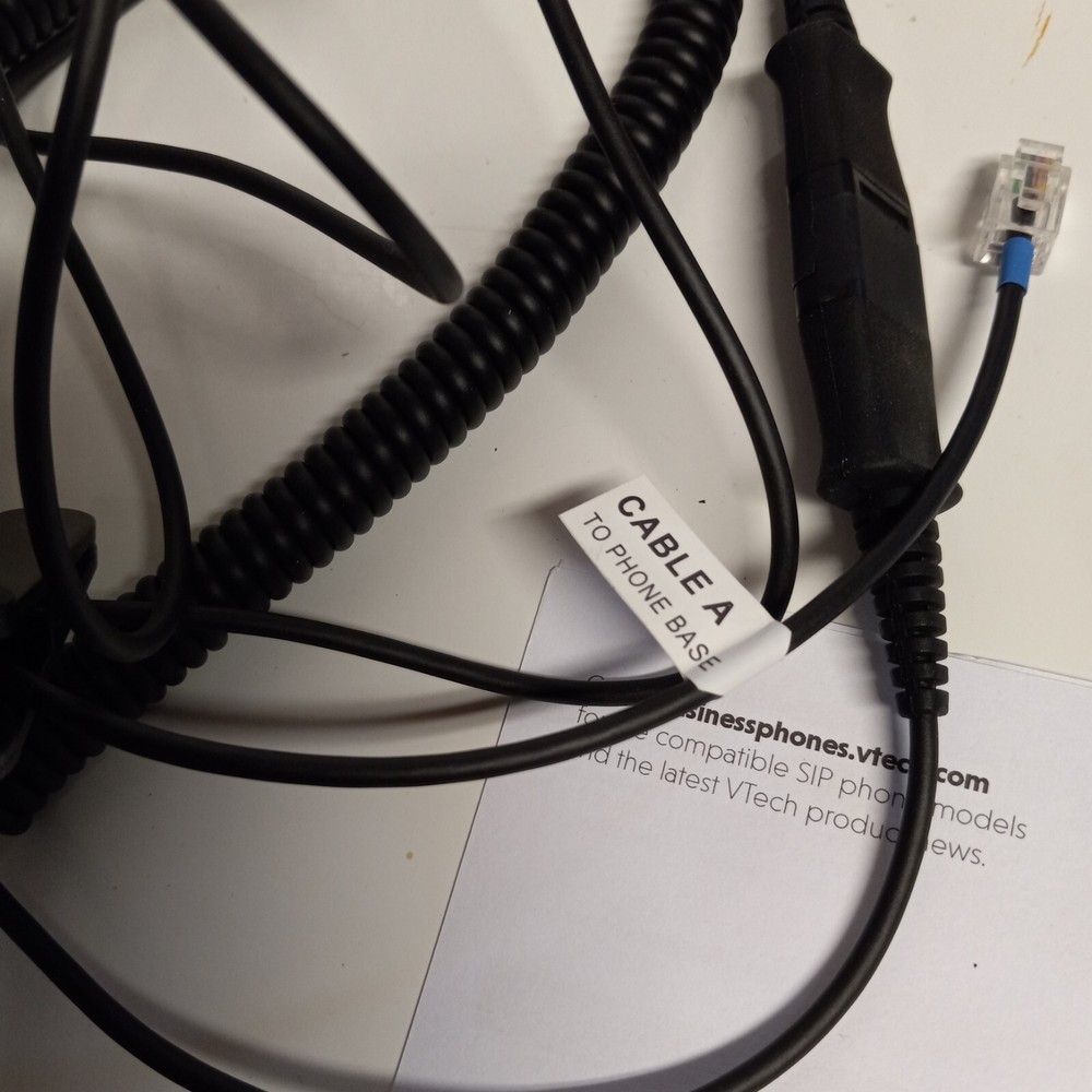 Vtech A100M Wideband Single Ear Headset NOB; Untested