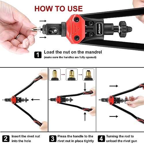 16" Rivet Nut Tool, Professional Hand Rivet Nut Setter 16" Rivet Nut Tool Kit