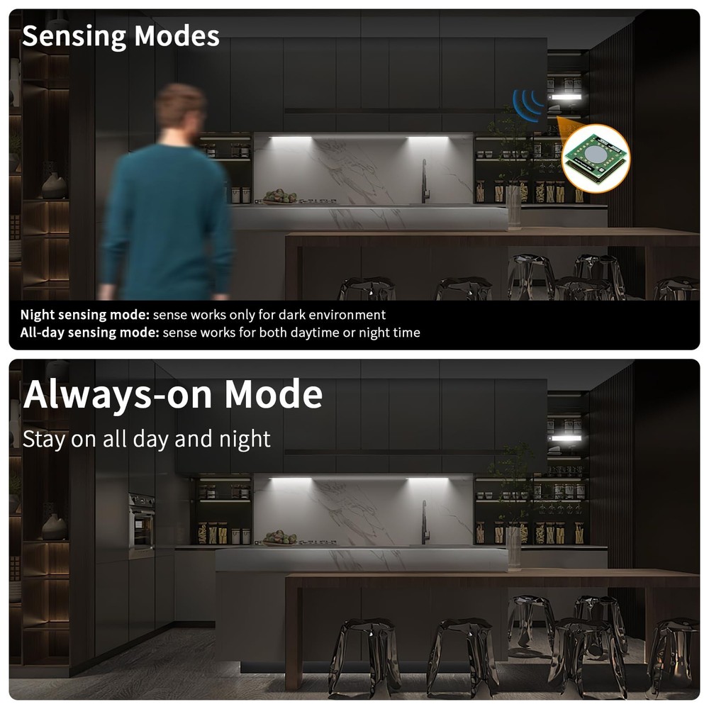 Under Cabinet Lighting, Motion Sensor 54 LED Under Cabinet Lights, 2Pack Rech...