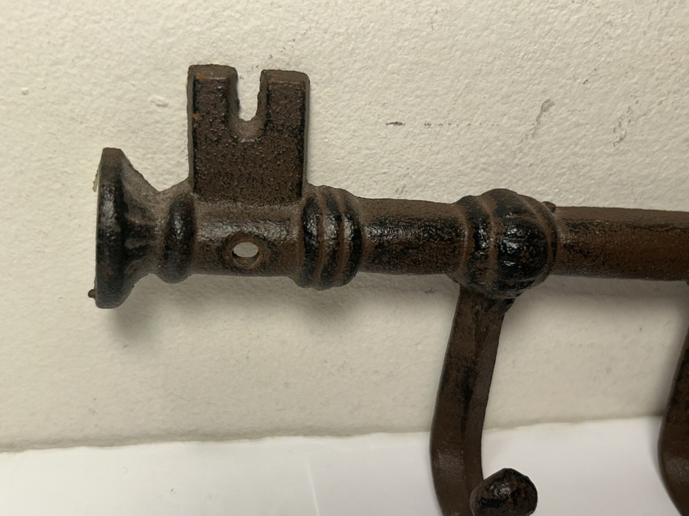 Cast Iron Skeleton Style Key Holder Decorative Wall Mounted Key 3 Hooks 13”
