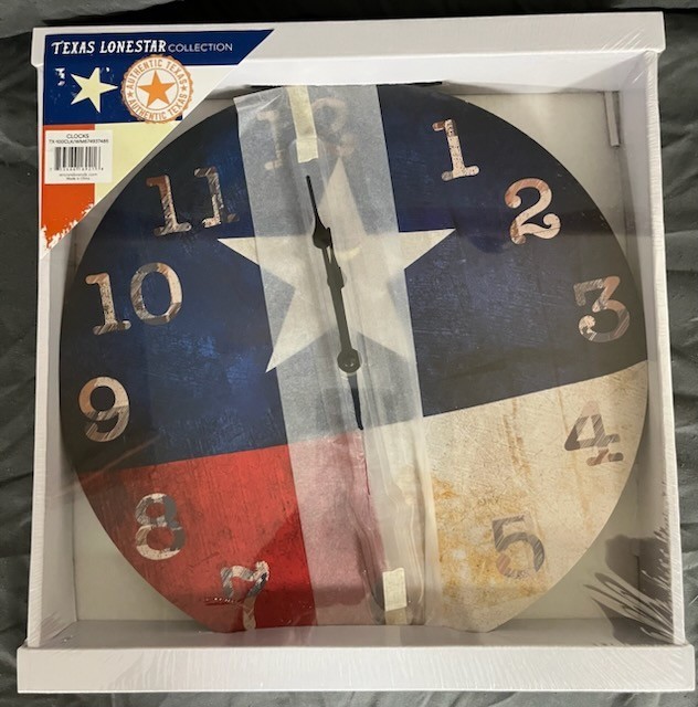 Texas Lonestar Collection Clock With Texas Star