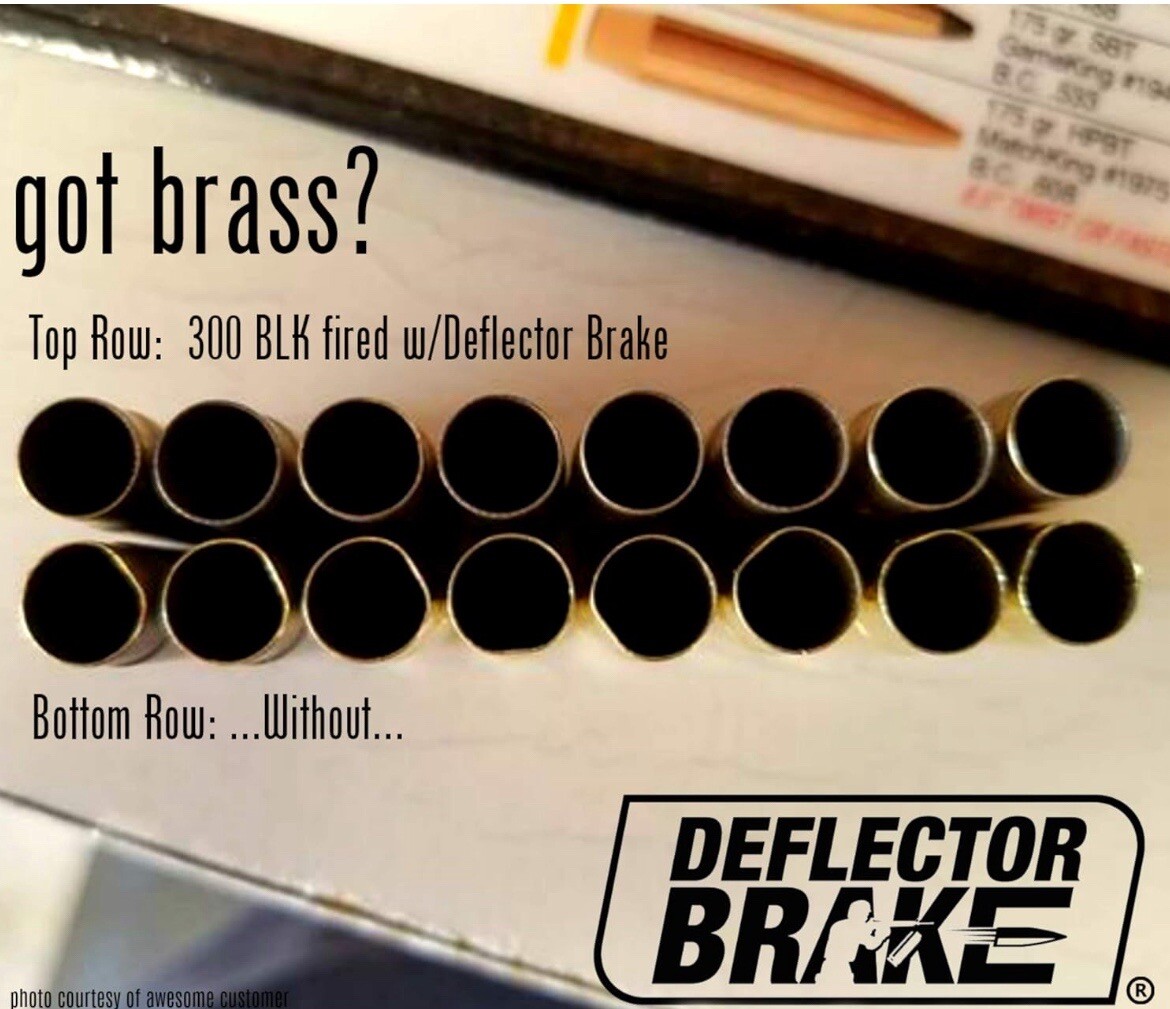 Deflector Brake Kit: Guides Spent Brass into Pile, Protects Rifle Paint/Coati...