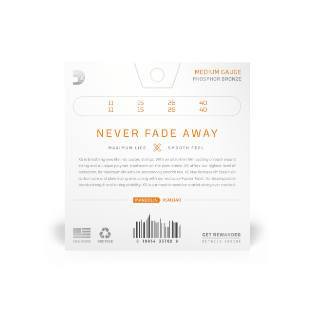 D'Addario XSM1140 Mandolin Strings Phosphor Bronze,  Medium 11-40