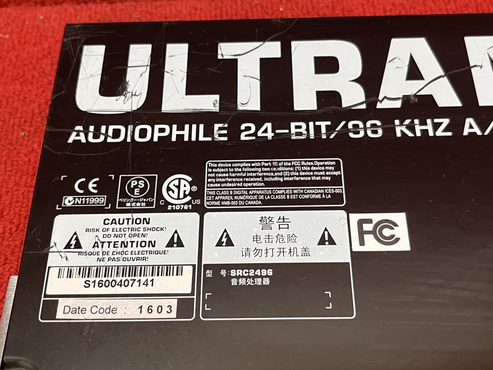 Used Behringer Ultramatch Pro SRC2496 AD/DA Sample Rate Converter Good Condition