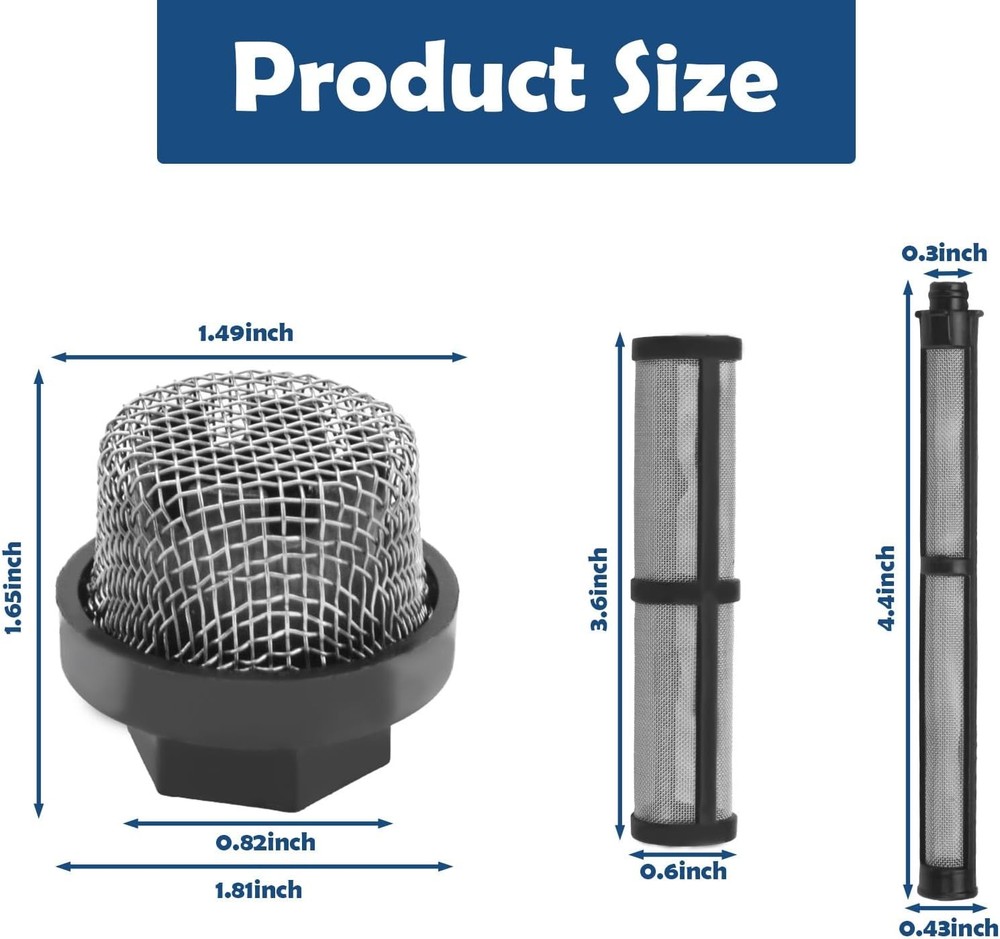 246385 246384 287032 Airless Spray Filter Screen Set,Replacement for Black