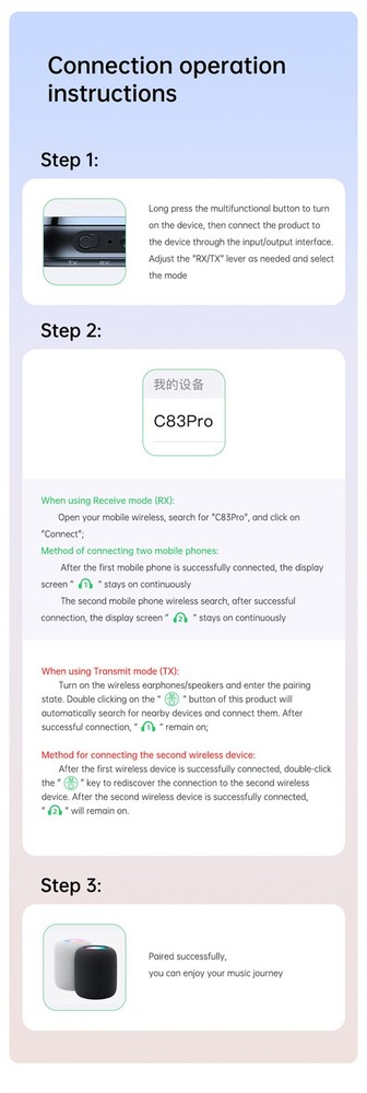 Bluetooth-Compatible 5.4 Audio Adapter Bluetooth-Compatible Receive Send 2-in-1