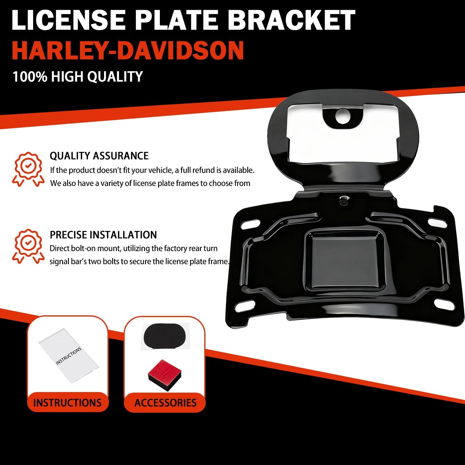 License Plate Relocation Bracket for Harley Electra Glide Ultra Limited CVO FL