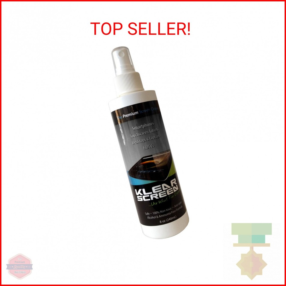 Klear Screen Premium Cleaner Spray One 8oz Bottles TV Screen Cleaner, Computer S