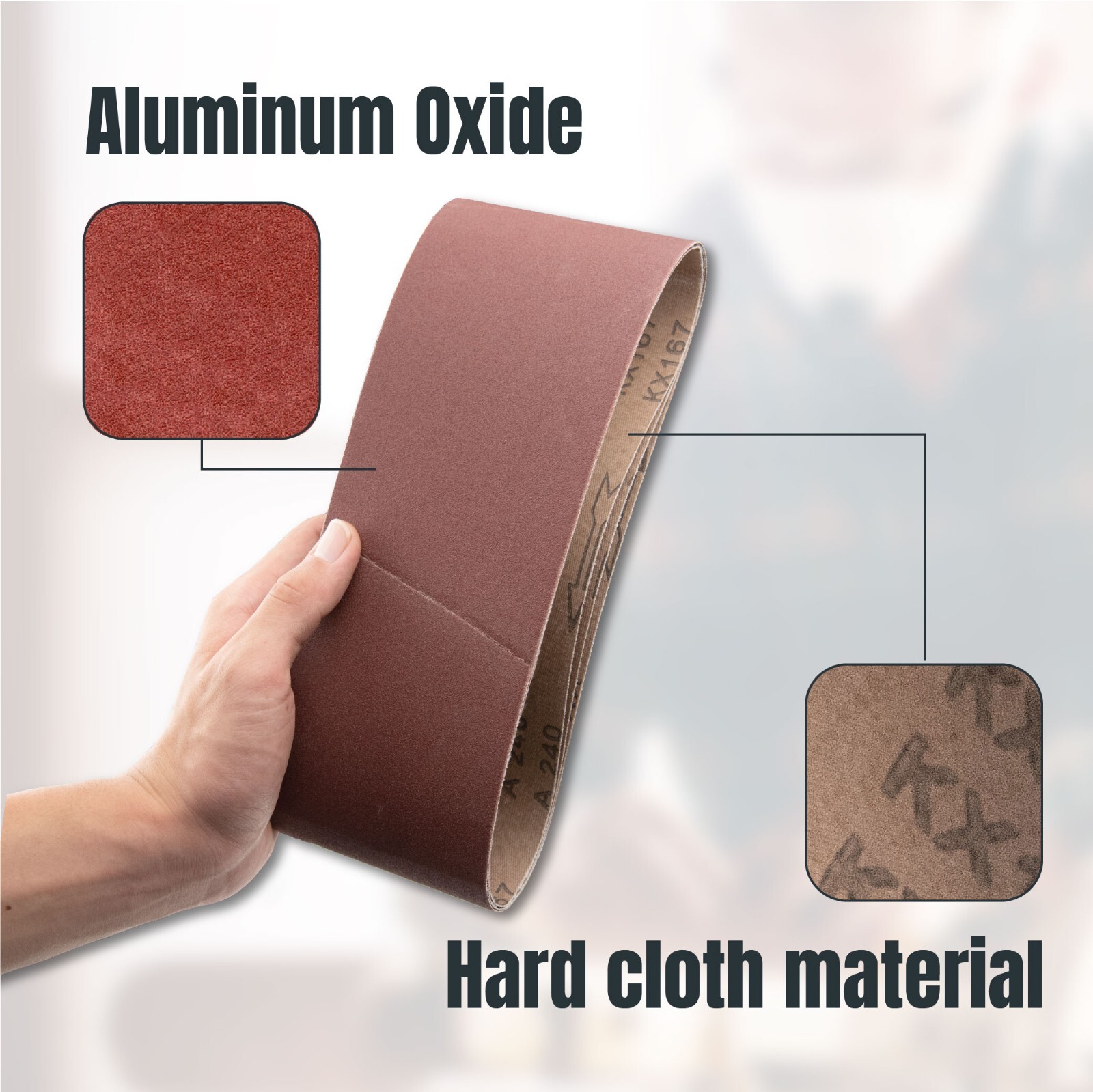 POWERTEC 110011 4 x 21 Inch Sanding AO Belts - 15PK, 5 Each of 80,120,150 GRIT