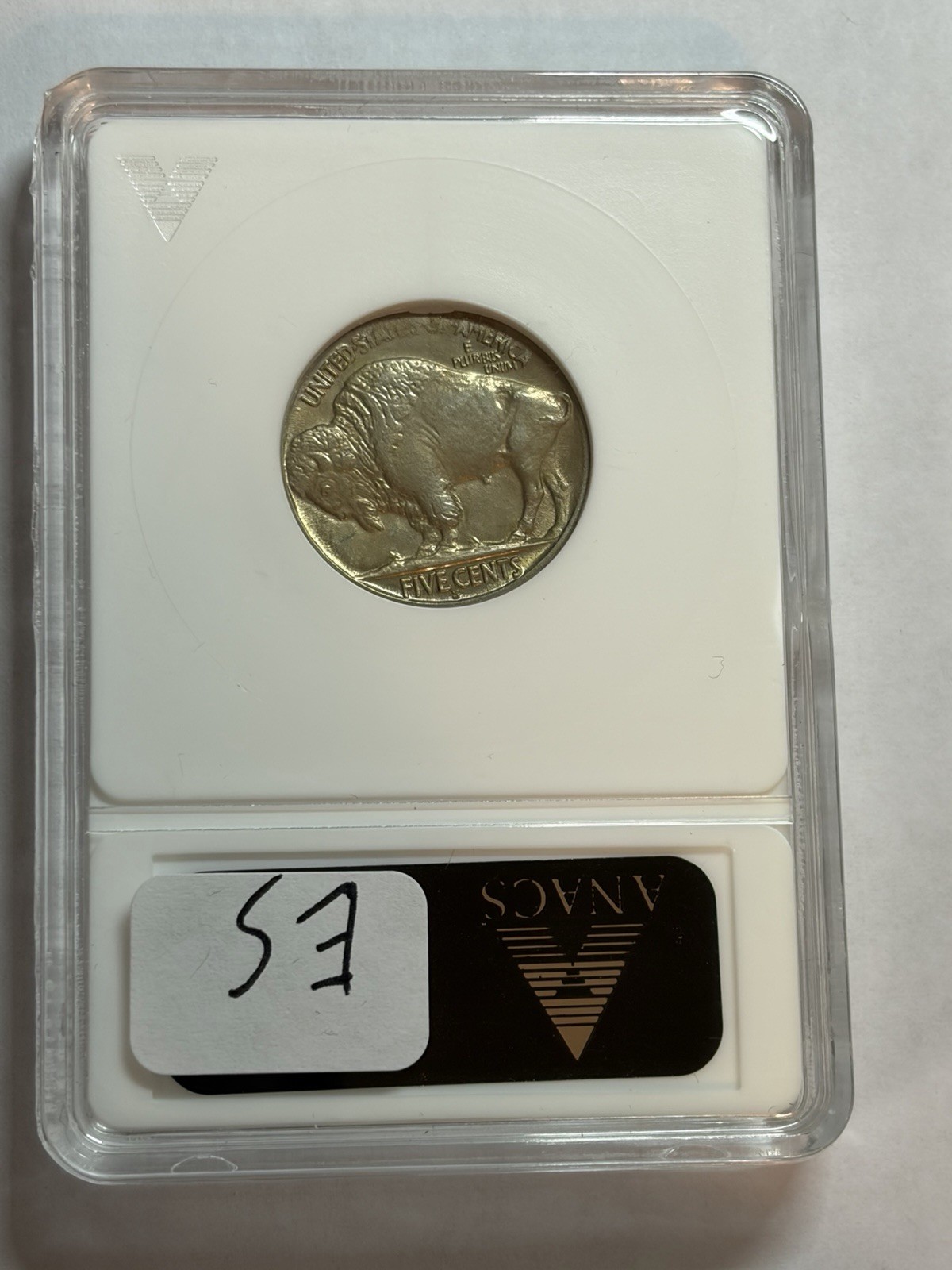 1937-S BUFFALO NICKEL ANACS MS62 OLD SOAPBOX HOLDER NICE LUSTER