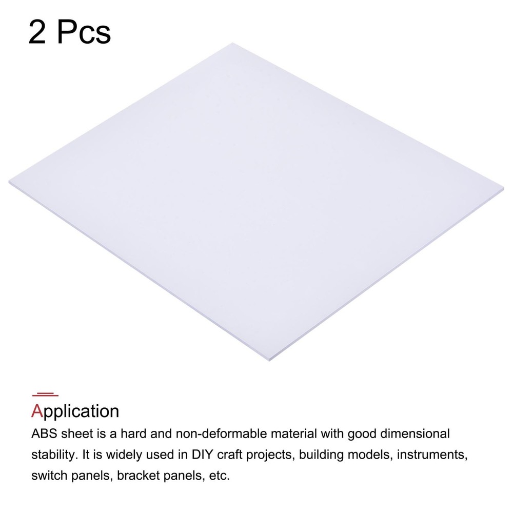 White ABS Plastic Sheet 10x8x0.06 Inch, Panel, 2pcs