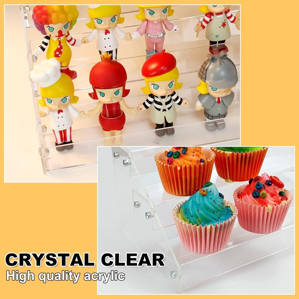 Acrylic Riser, 12inch 3 Tier Risers for Display Premium transparent