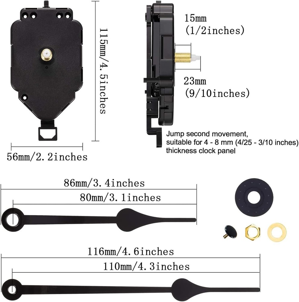 Pendulum Clock Mechanism DIY Replacement Clock Movement Long Shaft Pendulum Q...