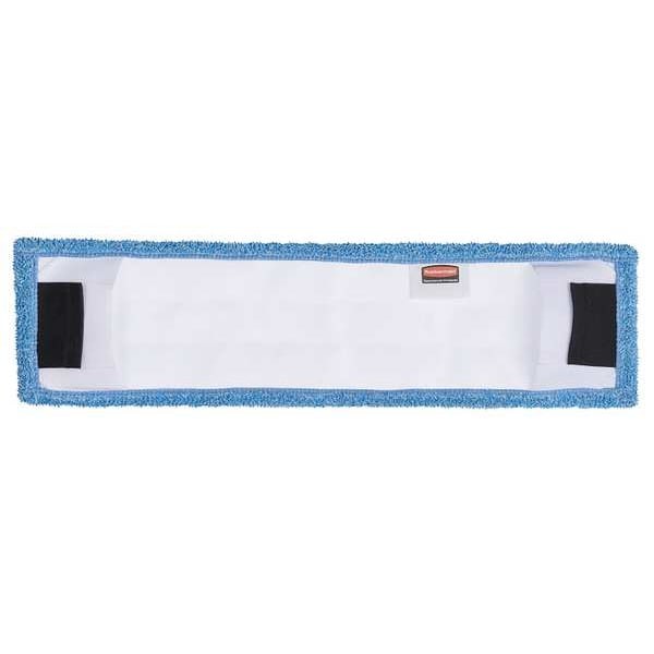 Rubbermaid Commercial 2132427 Flat Mop Pad, Clip-On Connection, Blue, Microfiber