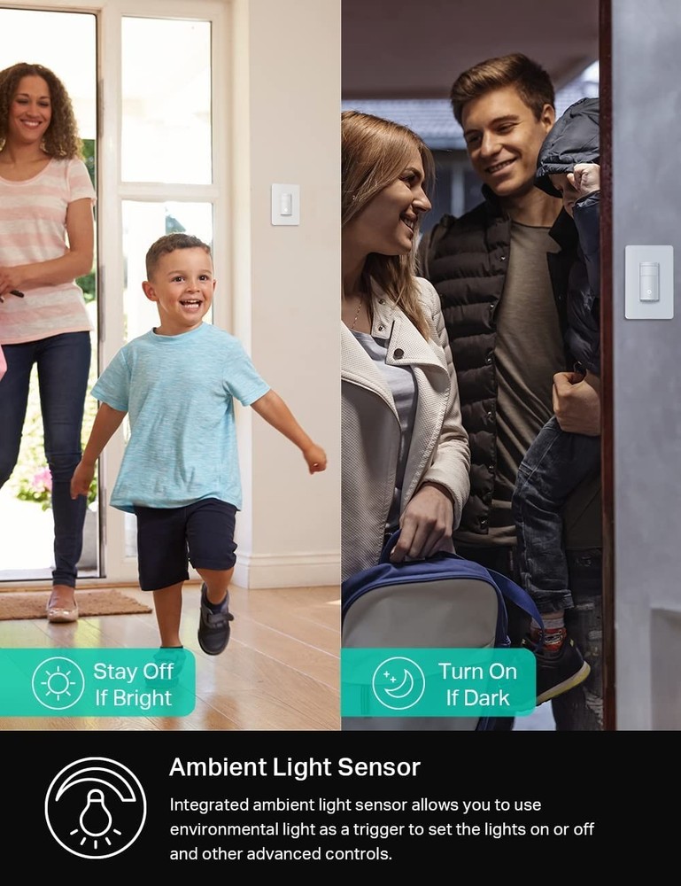 Smart Home Motion Sensor Light Switch, 2-Pack, Compatible with Alexa & Google