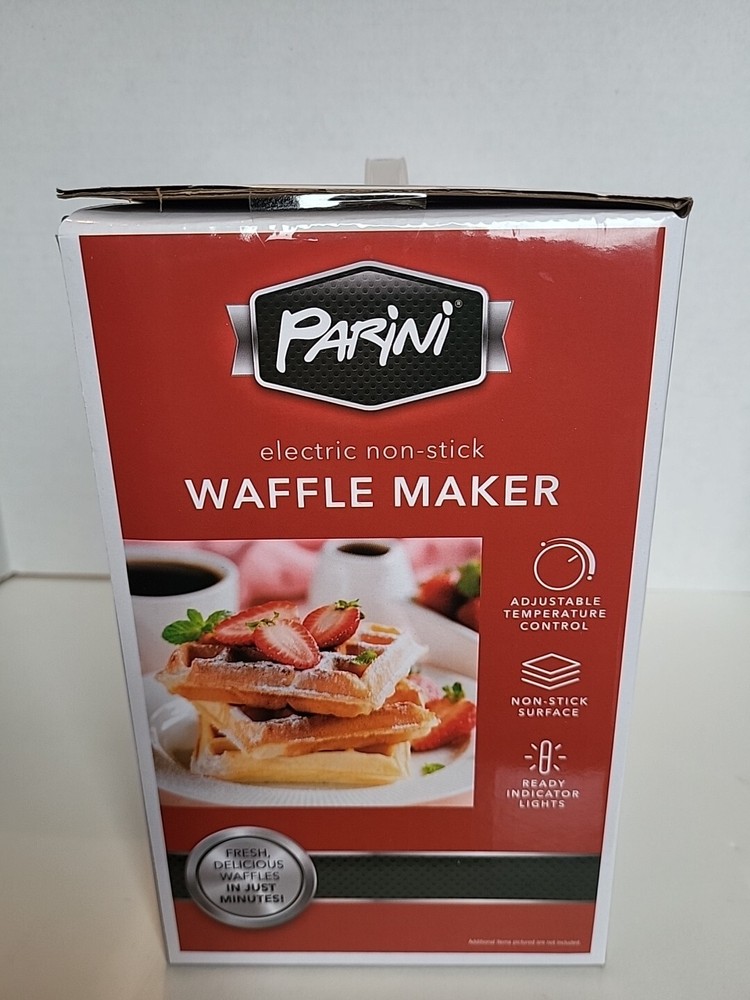 Parini Electric Waffle Maker New Non Stick Adjustable Temperature Control 7.8"