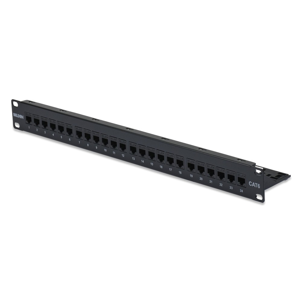 Belden DC6PPF1U24BK 24 Port CAT6 DataConnect Patch Panel 1U Black
