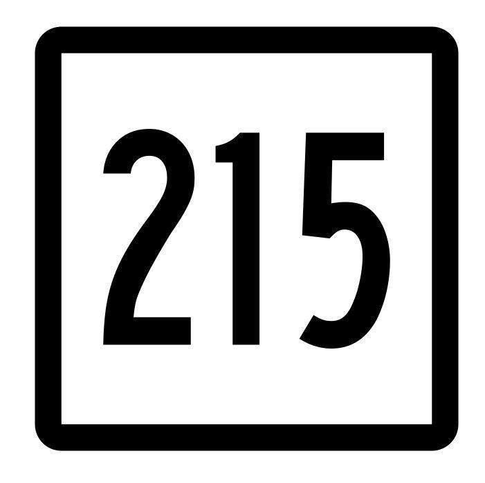 Connecticut State Route 215 Sticker Decal