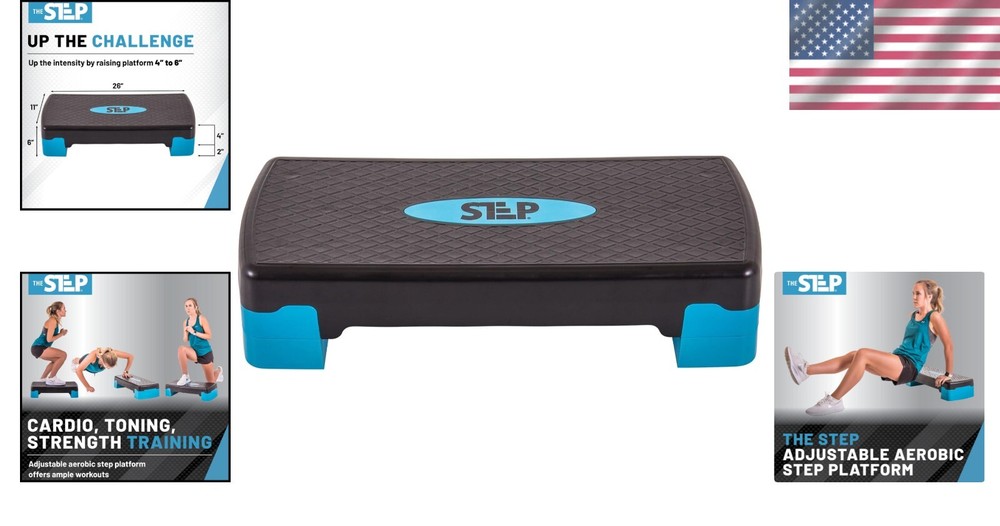 Adjustable Aerobic Step Platform for Home Workouts - Max 400 lbs Capacity