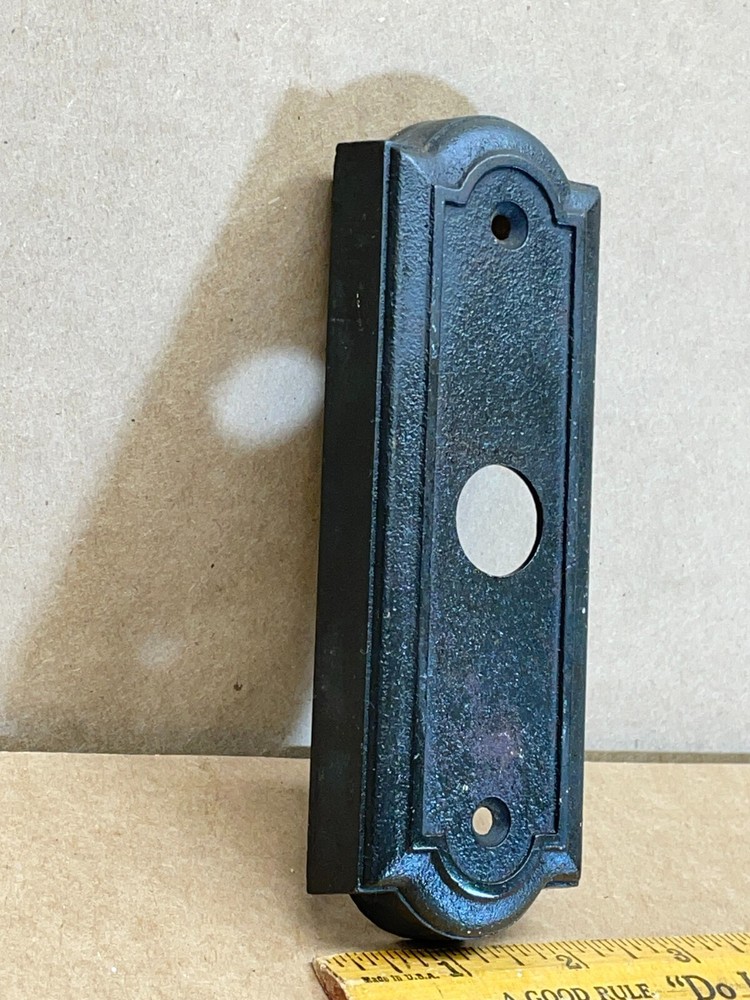 Cast Iron Rectangular Doorbell Chime Push Button Cover Only Marked on Back 6"x2"