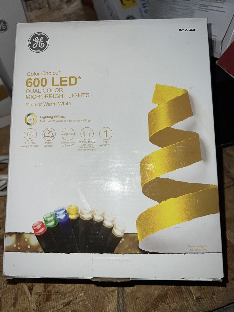 GE Color Choice 600 Ct 124 ft Color Changing MicroBright LED Lights 8 Function