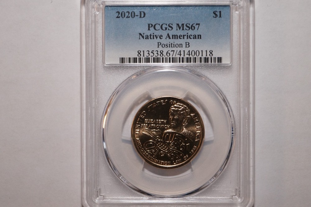 2020-D NATIVE AMERICAN DOLLAR POSITION B GRADED PCGS MS67