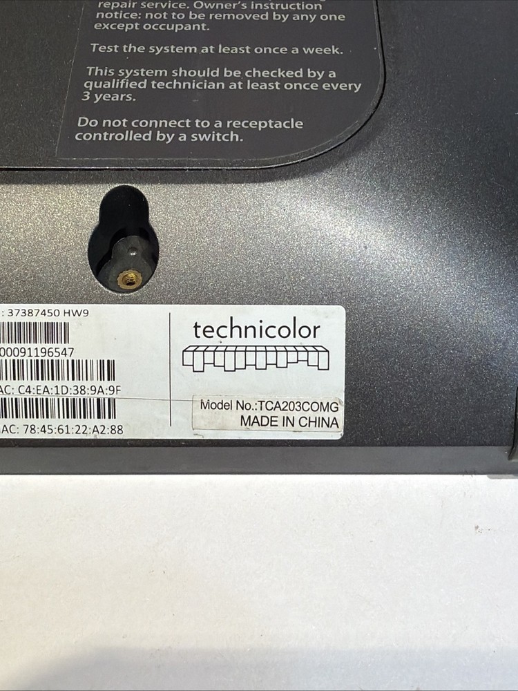 Xfinity Home Touchscreen Controller Model TCA203COMG Intertek 400367