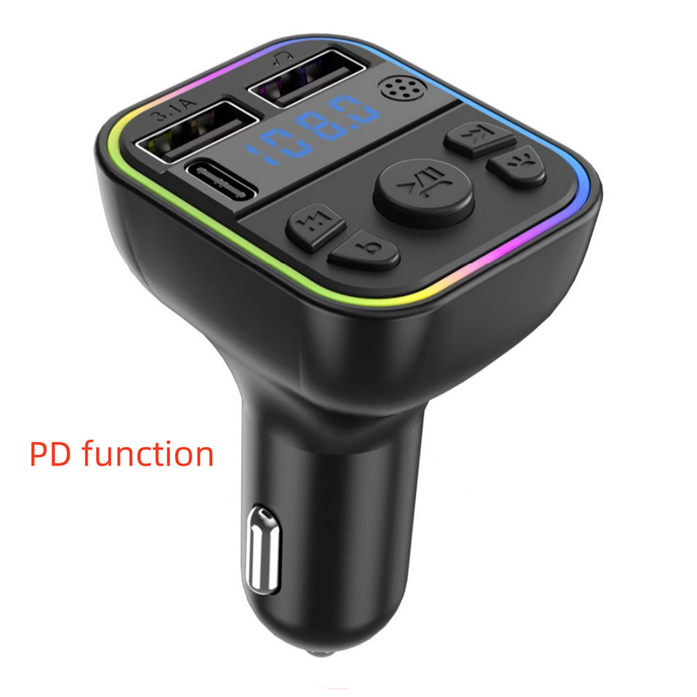 Car Bluetooth 5.0 Radio MP3 Player FM Transmitter Adapter PD Type-C Dual USB