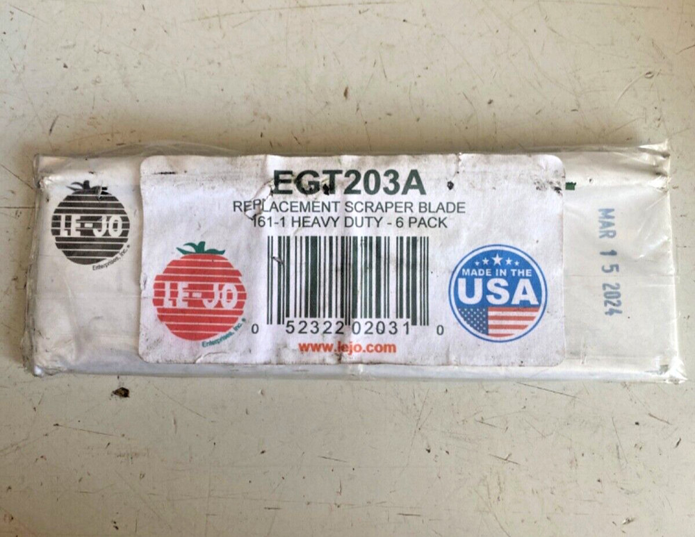 6 Pack Le-Jo EGT203A Replacement Scraper Blades