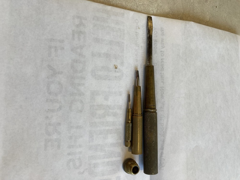 Vintage Brass 4 Piece Nesting Screwdriver Set