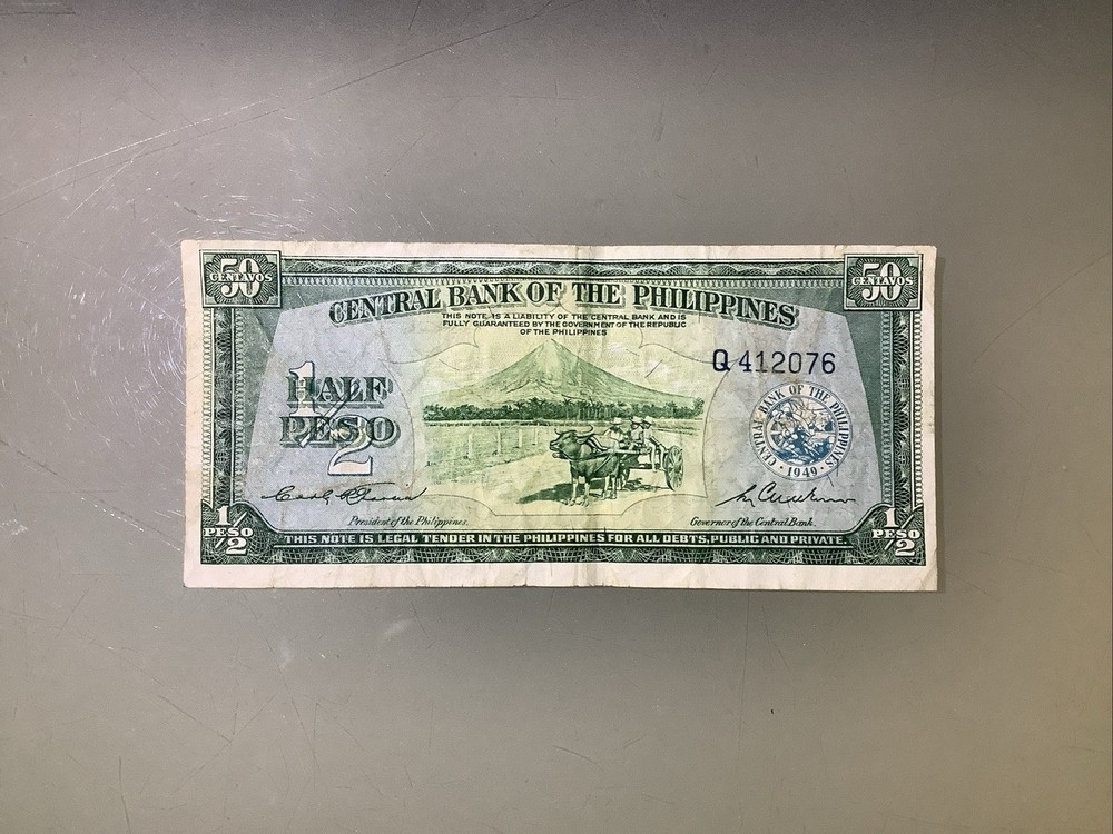 Philippines 1/2 Peso 1949 Circulated