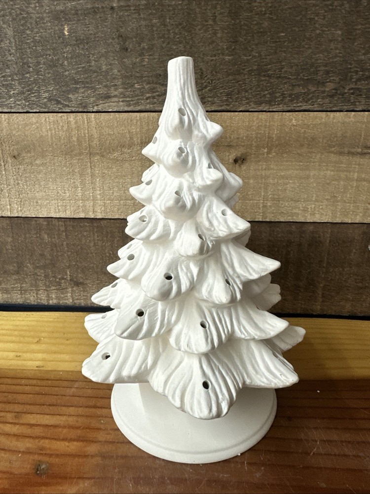 Christmas Tree On Base Ceramic Bisque Ready to Paint 9”