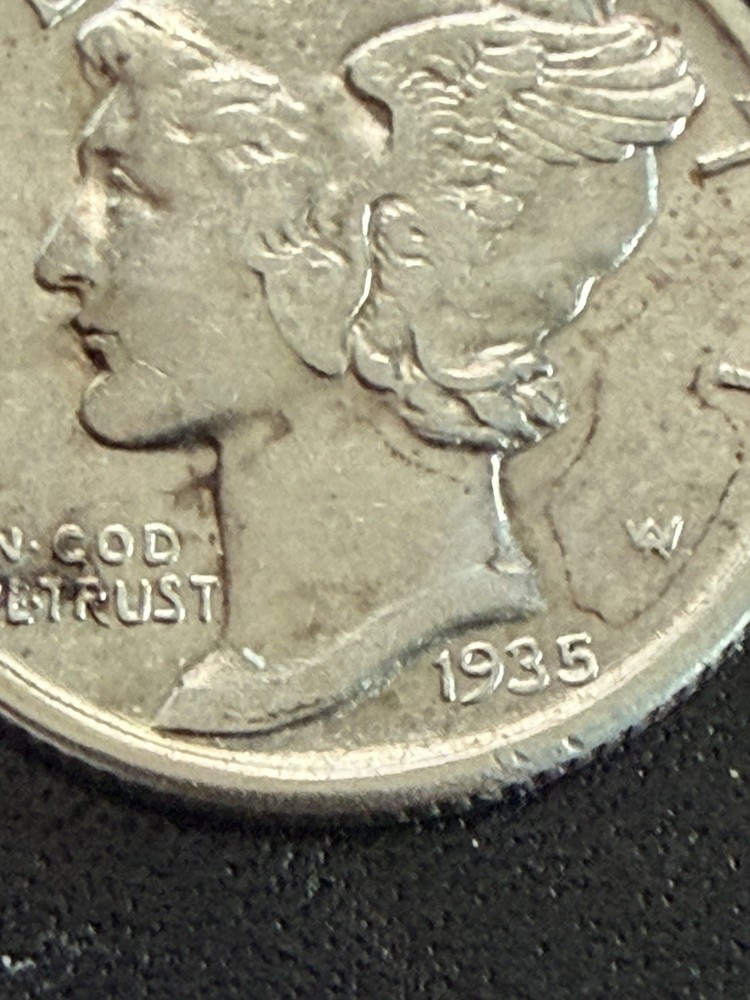 1935 P Mercury Dime AU