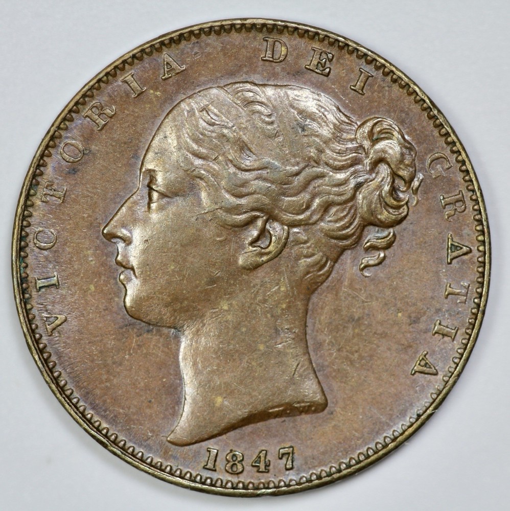 1847 Great Britain Young Head Farthing UNC
