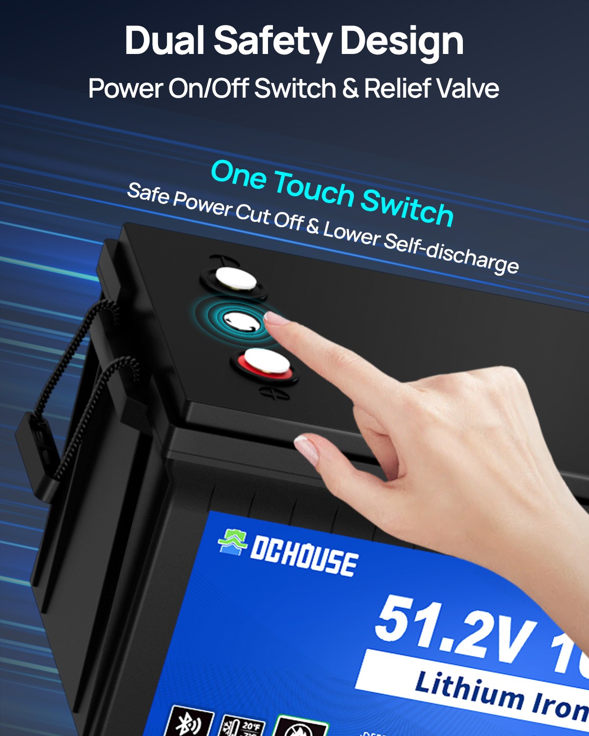 48V 100AH Golf Cart Lithium LiFePO4 Battery with 18A Charger Club Car Bluetooth