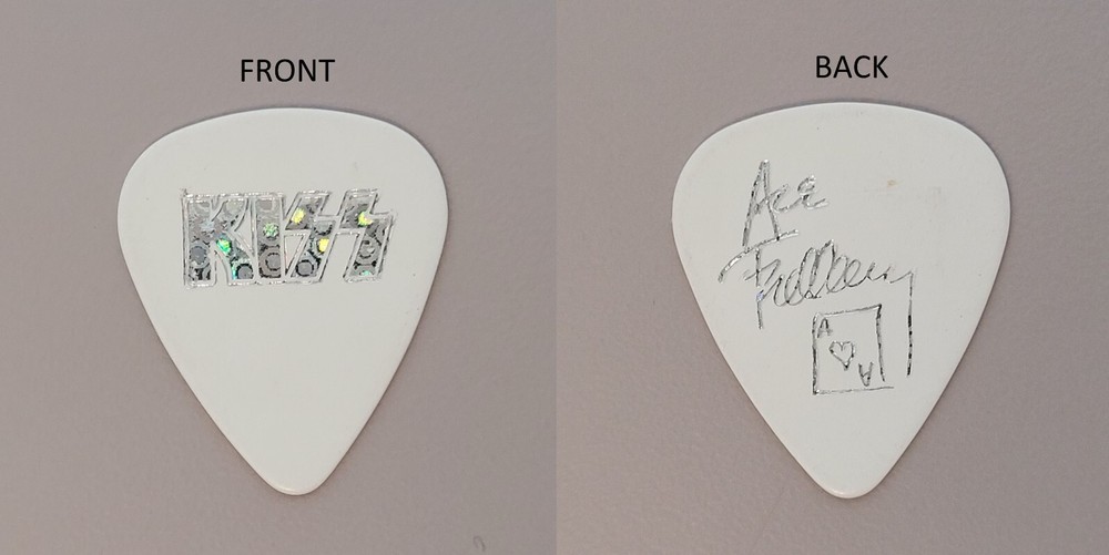 KISS Guitar Pick Ace Frehley Signature Prism on White